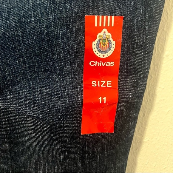 Rare Chivas Sz 11 Blue Flare Wide Leg Jeans Denim Embroidery Game Statement NWT - Picture 8 of 16
